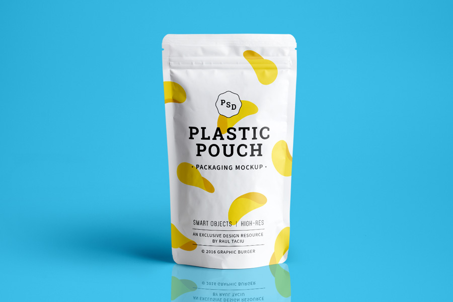 Download Plastic Pouch Packaging Mockup Graphic Ghost Yellowimages Mockups