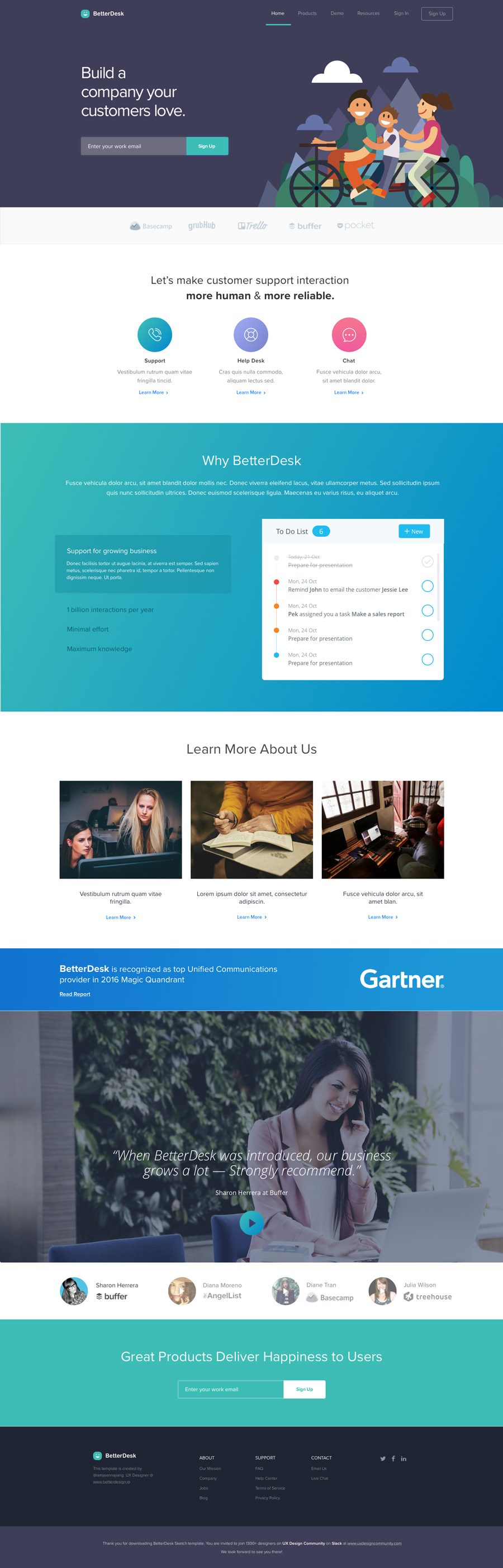 Graphic Ghost - BetterDesk - Sketch Website Template - Preview