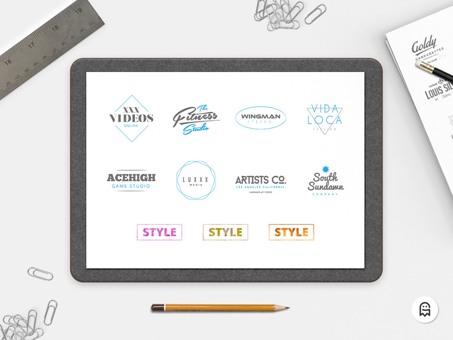 Graphic Ghost - 8 Free Logo Templates - Preview