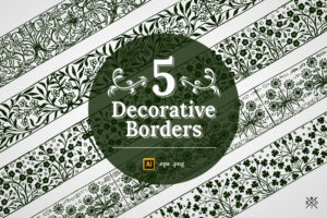 Graphic Ghost - August Deal 01 - Basari Design - 5 Decorative Borders
