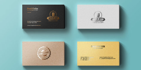 Graphic Ghost - Foil Business Cards Mockup