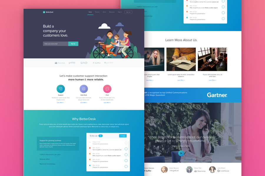 Graphic Ghost - BetterDesk - Sketch Website Template