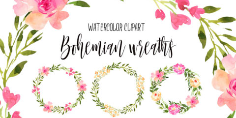Graphic Ghost - Watercolor Bohemian Wreaths