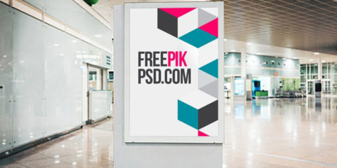 Graphic Ghost - Free Airport Poster Mockup