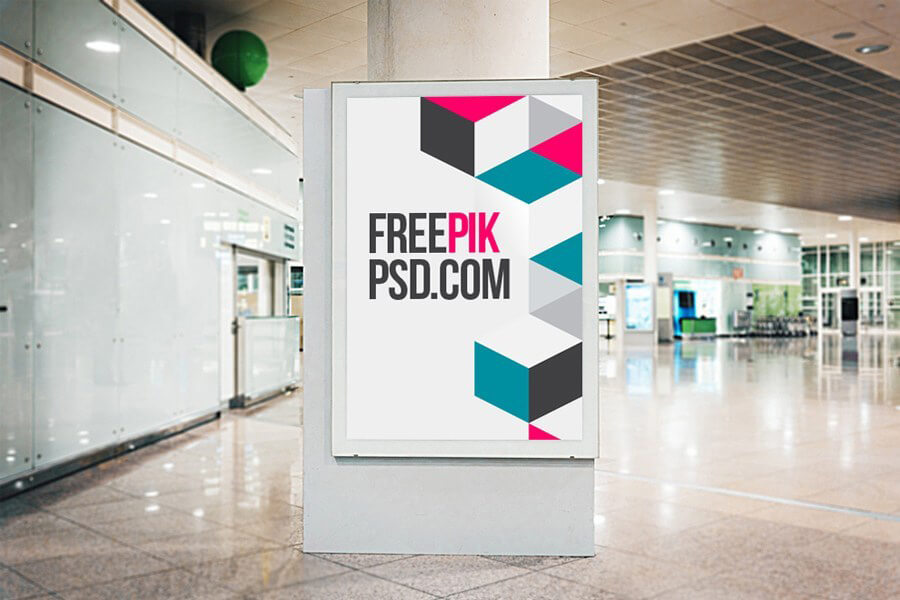 Graphic Ghost - Free Airport Poster Mockup