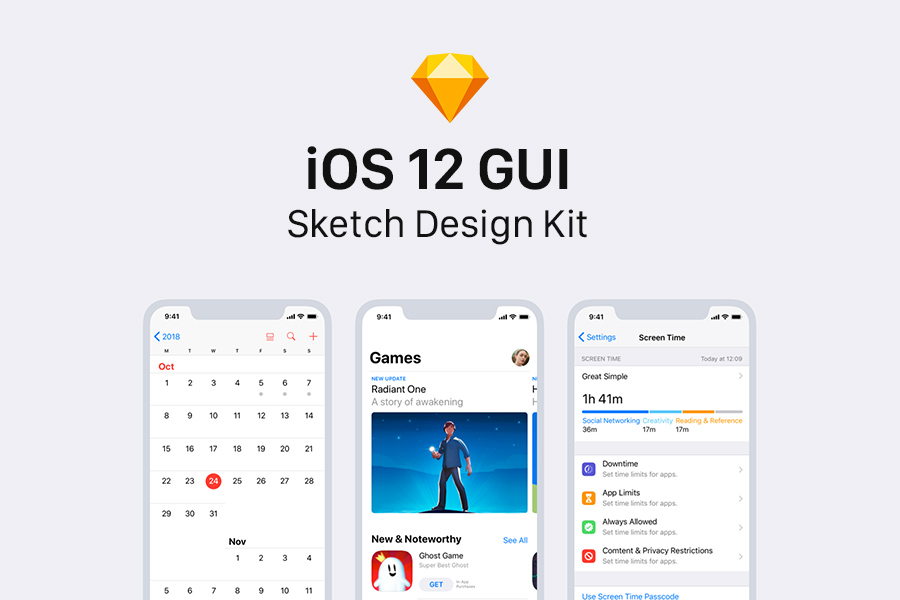 Apple tvOS UI Kit for Sketch  365 Web Resources