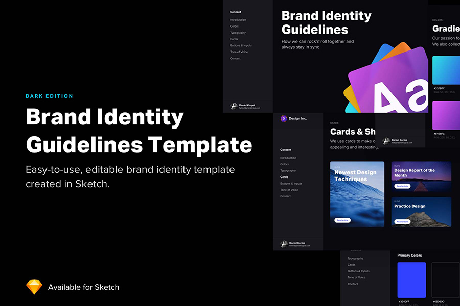 Graphic Ghost - Brand Identity Guidelines Template for Sketch
