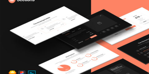 Graphic Ghost - Sections - Free Landing Page Wireframe Kit