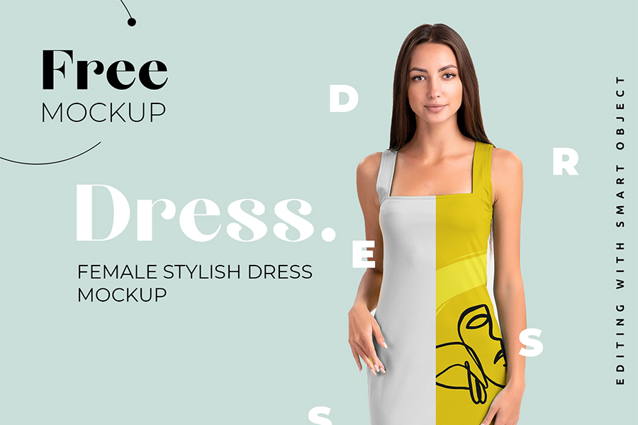 Graphic Ghost - Free Elegant Female Dress Mockup PSD