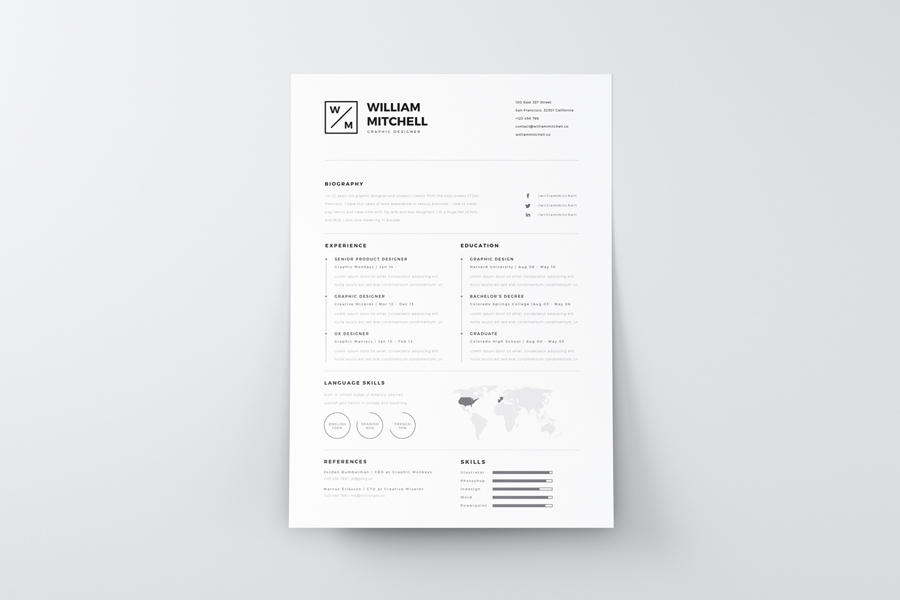 Graphic Ghost - Free Minimalistic and Clean Resume Template