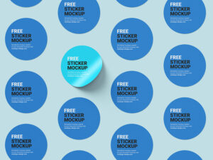 Graphic Ghost - Free Round Sticker Mockups