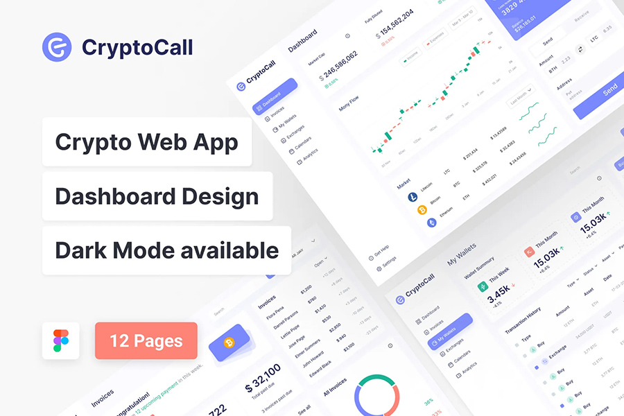 Graphic Ghost - Crypto Web App Dashboard Design for Figma