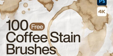 Graphic Ghost - 100 Coffee Stain Photoshop Brushes