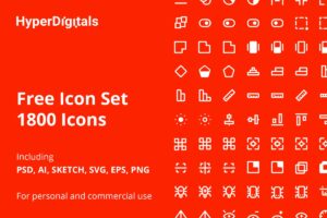 Free Icon Set with 1800 Icons