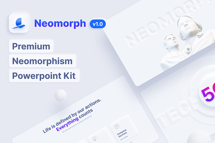 Graphic Ghost - Free Neomorph Powerpoint Template