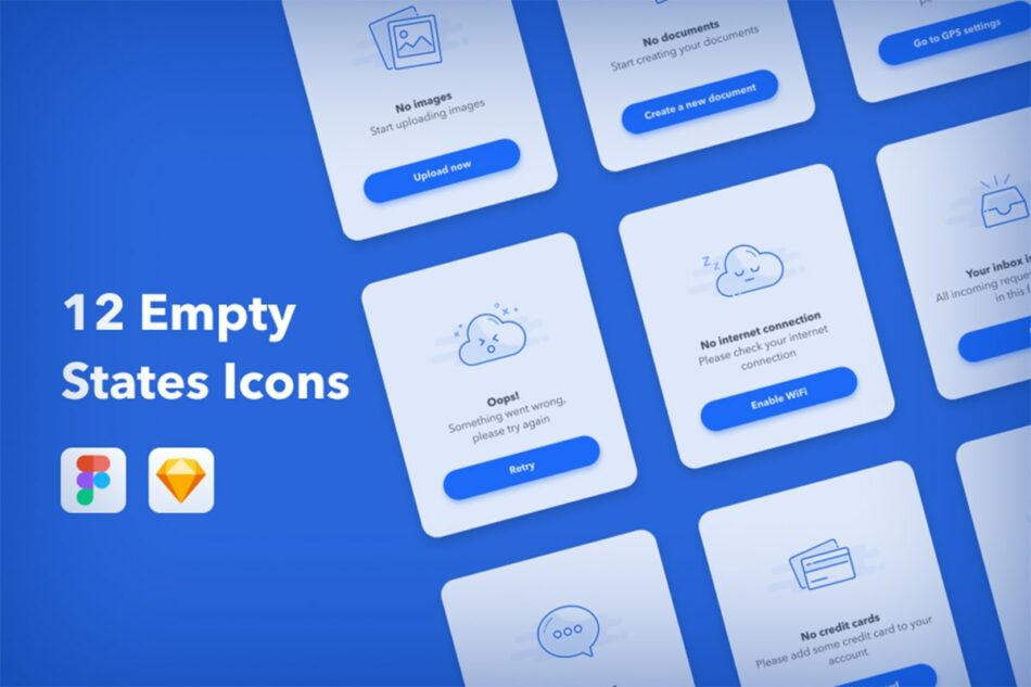 Graphic Ghost - 12 Free Empty States Icons