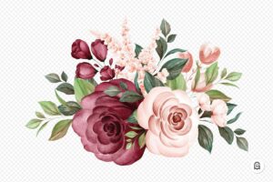 Graphic Ghost - Floral Bouquet of Roses Graphic 1