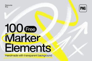 100 PNG Marker Elements